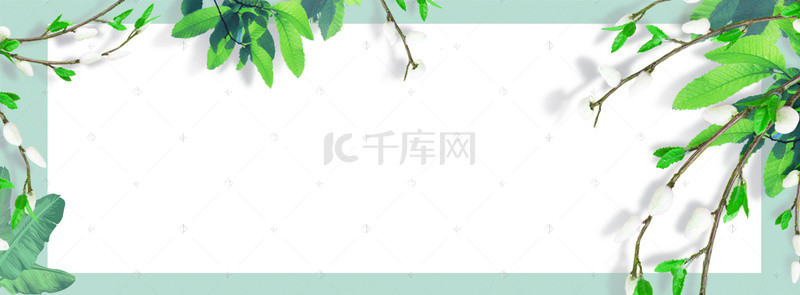 清新绿意背景图片_夏日绿植清新banner