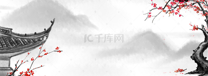 别致优雅背景图片_淘宝红花朵活动海报banner背景