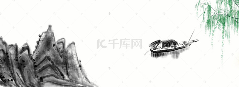 电商茶叶水墨背景图片_淘宝茶叶礼品促销复古中国风banner