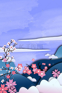 蜜月旅游背景图片_卡通日本旅游旅行