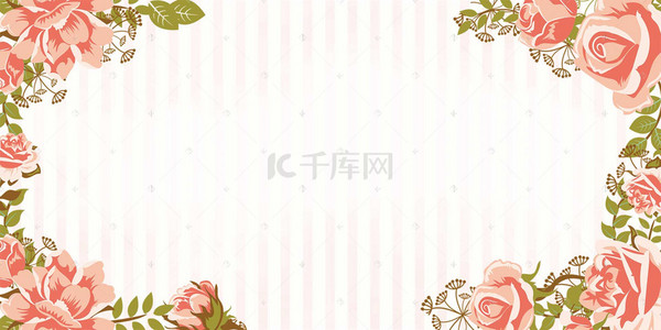 214玫瑰背景图片_情人节粉色文艺banner