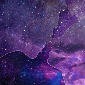 亲吻情人节星空背景