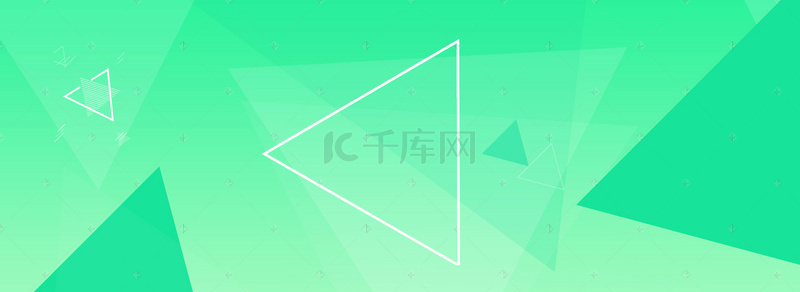 简约绿色渐变小清新扁平线条banner