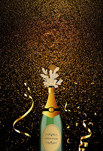 杂志素材背景图片_闪耀奢华香槟夜场广告海报背景素材