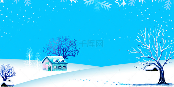 卡通雪天背景图片_白雪皑皑雪后景色