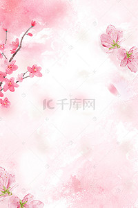 桃花节宣传背景图片_粉红浪漫春季桃花节宣传海报