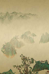 简约中国风山水源文件H5背景