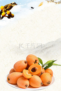 美食促销背景图片_创意水果枇杷促销海报背景
