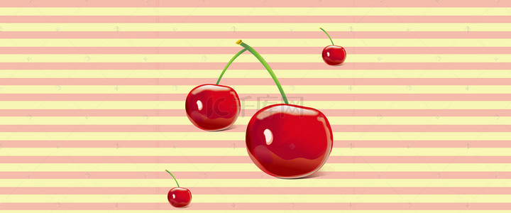 夏日美食海报背景背景图片_黄色樱桃水果促销海报背景