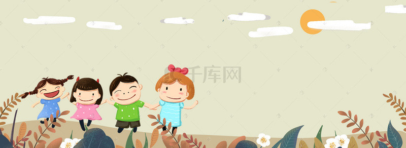 六一儿童节黄色背景banner