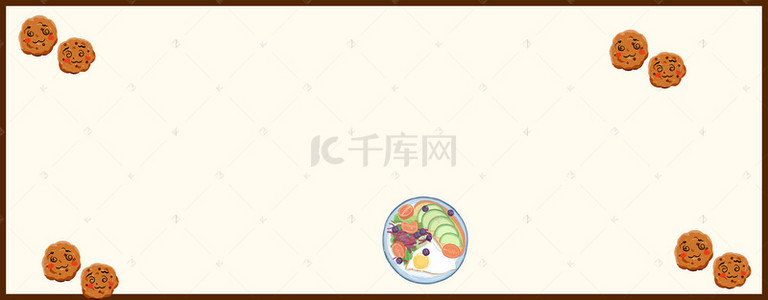小麦卡通背景图片_淘宝营养早餐小麦色海报banner背景