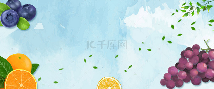 苹果促销海报背景图片_淘宝食品小清新绿色海报banner