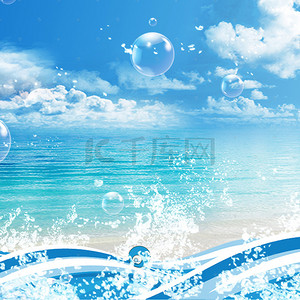 冲浪背景背景图片_彩色创意海边冲浪背景