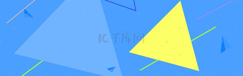 清新几何服装背景图片_简约蓝色几何促销banner