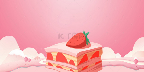 蛋糕淘宝海报背景图片_淘宝矢量卡通美食甜品蛋糕糖果面包草地海报