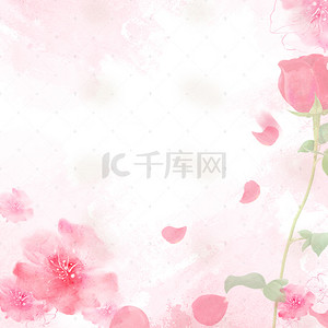 情人节花朵背景背景图片_情人节粉色花朵背景