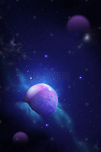 创意合成唯美光效背景图片_宇宙月球唯美星球星空创意背景合成