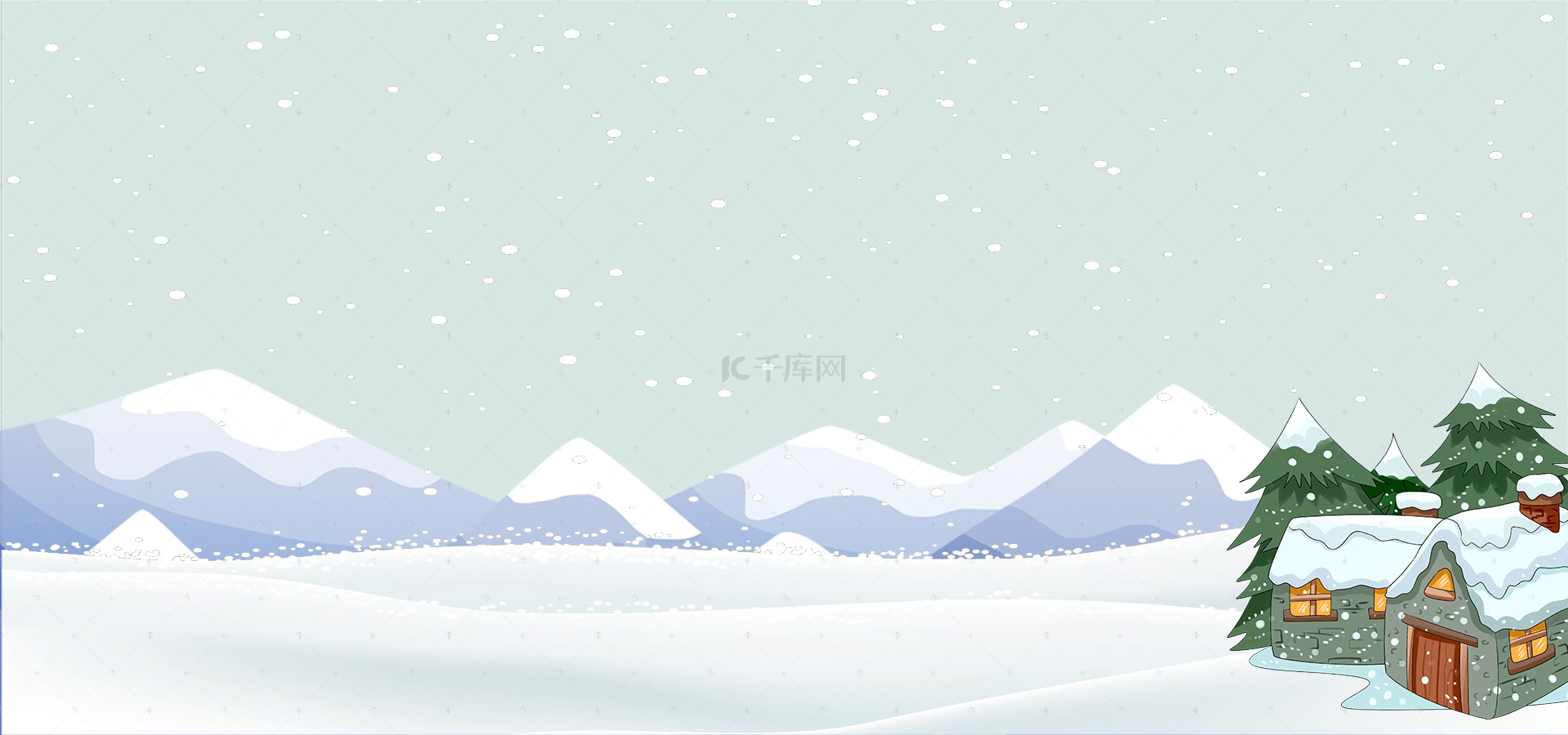 小雪背景图片_冬季卡通蓝色banner