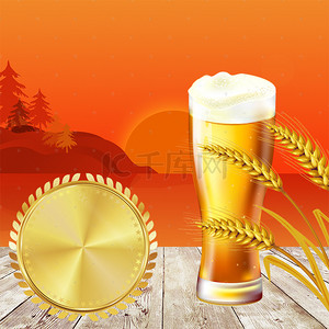 清新啤酒背景图片_清新大气简洁啤酒淘宝主图模板