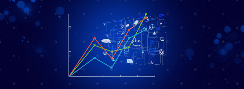 互联网大商务背景图片_数轴线条蓝色渐变互联网大数据背景