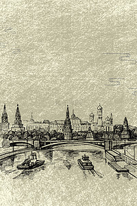 素描背景背景图片_欧洲古建筑素描背景