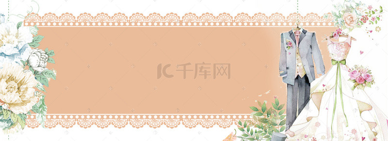 结婚花朵背景图片_彩色创意结婚邀请函背景