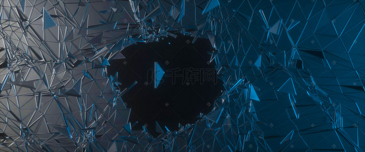 破碎玻璃背景图片_炫酷玻璃破碎粒子电商banner