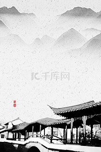 中国古风建筑海报