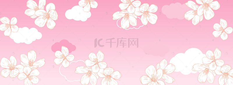 渐变背景春天背景图片_新春上新樱花banner