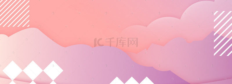 粉色孟菲斯背景图片_粉色孟菲斯女装banner