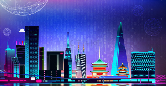 上海海报背景图片_上海进口博览会海报