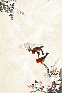 古典复古中国风背景图片_中国风复古工笔画海报