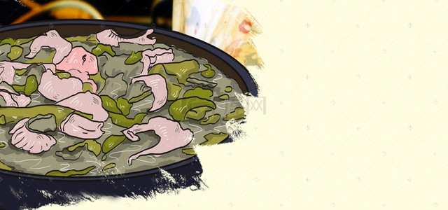 煮水背景图片_纹理底纹简约酸菜鱼宣传海报背景素材