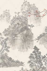 中国风山水江南背景图片_中国风山水意境装饰画