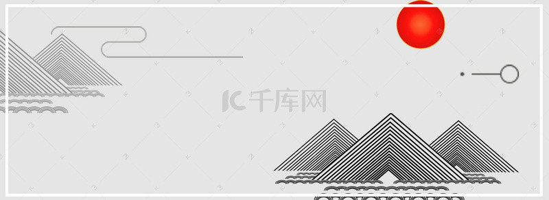 中国风几何线条简单banner背景