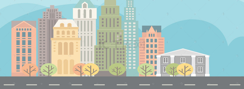 城市卡通楼房背景图片_现代城市背景设计