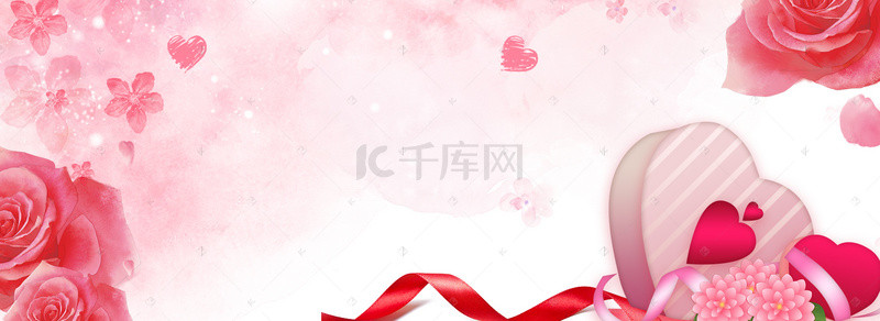 清新粉色玫瑰花背景图片_母亲节512粉色清新海报背景