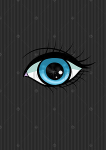 蓝眼睛长头发背景图片_发光的眼睛线型黑色背景素材