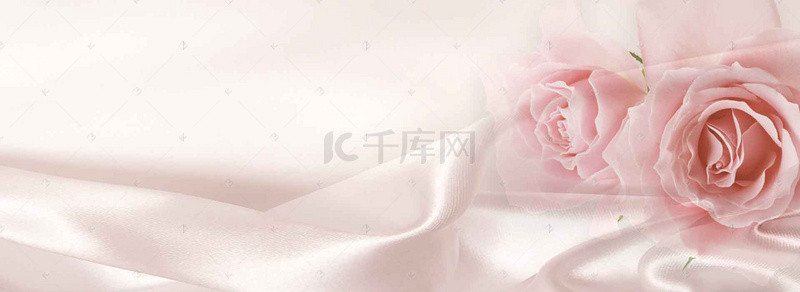 文艺小清新婚礼背景图片_奢华婚礼鲜花粉色banner背景