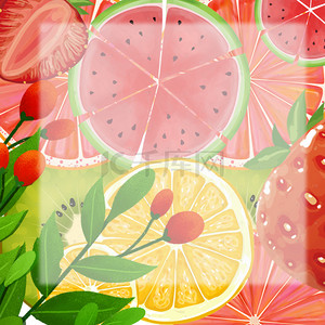 绘画 食物 水果矢量 水彩背景 图案