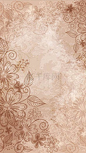 欧式花纹欧式古典背景图片_咖啡色花纹底纹复古H5背景