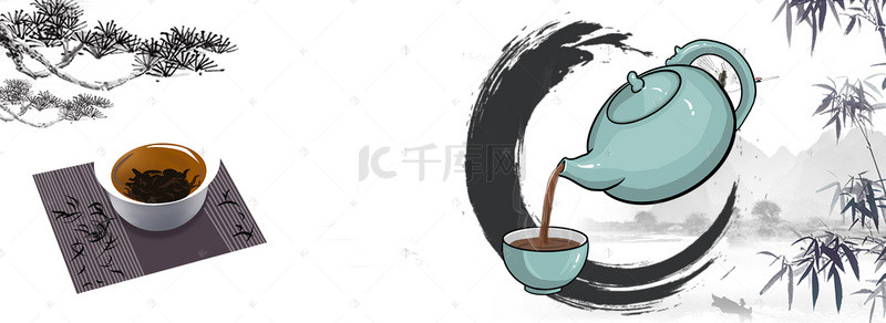 红茶茶饮背景图片_中国风古典红茶茶叶茶饮淘宝banner