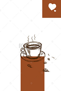 美式咖啡手绘背景图片_美式复古西餐手绘线稿咖啡饮料餐馆海报背景