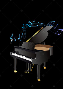 钢琴音乐背景海报背景图片_音乐钢琴广告背景