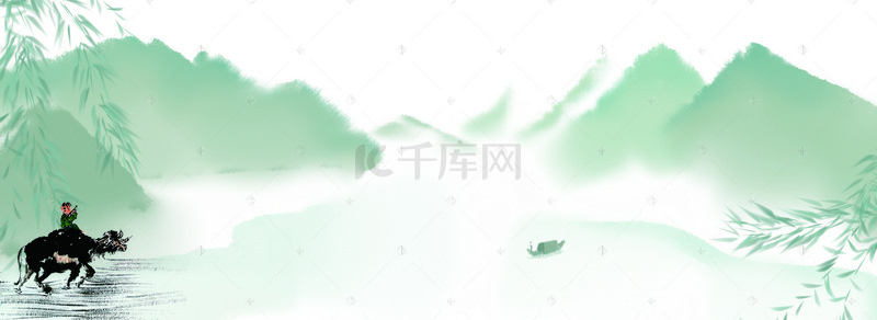 思念爱人背景图片_清明节中国风水墨banner