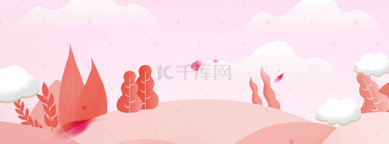 温馨天空背景图片_植物花卉情人节天空banner