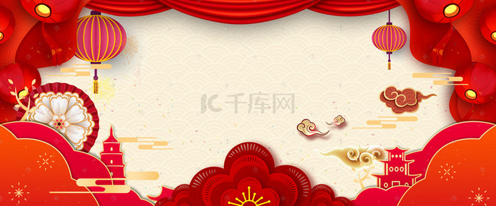 新年活动背景图片_中国风喜庆猪年剪纸风春节背景