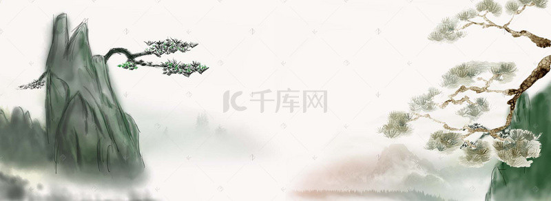 古典家居中国风水墨淘宝海报背景