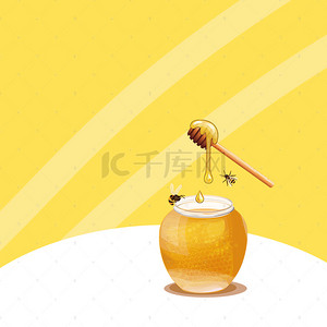 淘宝黄色主图背景图片_蜜蜂蜂蜜背景促销主图