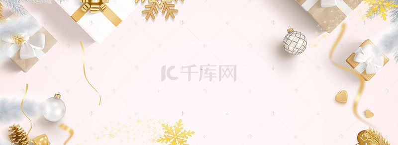 元旦优惠背景图片_圣诞节卡通黄色banner